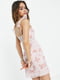 Приталена рожева сукня-міні з квітковим принтом та мереживом | 6790212 | фото 3