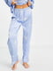 Блакитна піжама з принтом: сорочка та штани | 6790250 | фото 4