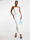 Довга біла сукня-бюстьє з розрізом ззаду | 6790256 | фото 2