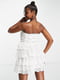 Багатоярусна сукня-бюстьє з вишивкою-рішельє | 6790279 | фото 2