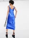 Довга синя сукня в білизняному стилі | 6790294 | фото 4