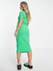 Зелена сукня-поло в рубчик довжини міді | 6790393 | фото 2