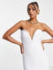 Довга біла драпірована сукня-бюстьє | 6790524 | фото 2