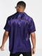 Фіолетова атласна сорочка з коротким рукавом | 6790562 | фото 2
