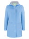 Приталене блакитне пальто з накладними кишенями | 6790583