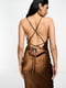 Довга коричнева сукня в білизняному стилі зі шнурівкою на спинці | 6790690 | фото 4