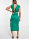 Асиметрична зелена сукня з вирізом за зборками | 6790925 | фото 3