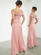 Рожева вечірня сукня-максі з відкритими плечима | 6790944 | фото 3