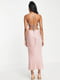 Рожева сукня-міді в білизняному стилі зі шнурівкою на спинці | 6790956 | фото 3