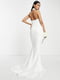 Довга біла сукня з асиметричним подолом та американською проймою | 6791098 | фото 3