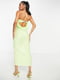 Довга салатова сукня-бюстьє з відкритою спинкою | 6791106 | фото 3