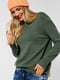 Зелений светр прямого крою | 6790797