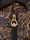 Пухова коричнева куртка з анімалістичним принтом  | 6791354 | фото 3