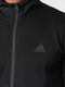 Чорна кофта-олімпійка на блискавці adidas Slim Zipped | 6791425 | фото 3