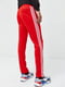 Червоні спортивні штани з білими смужками збоку | 6791449 | фото 3
