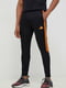 Чорні штани для тренувань з помаранчевими лампасами | 6791485