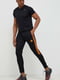 Чорні штани для тренувань з помаранчевими лампасами | 6791485 | фото 3