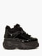 Чорні шкіряні кросівки на шнурівці | 6791543 | фото 2