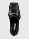 Чорні шкіряні туфлі з фігурним підбором в формі буки “К” | 6791631 | фото 5