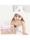 Дитячий рушник з капюшоном білого кольору з сірою окантовкою (90х90 см) | 6730725 | фото 6
