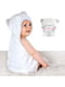 Дитячий рушник з капюшоном білого кольору (100*70 см)  | 6730727 | фото 6