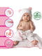 Дитячий рушник з капюшоном білого кольору та рожевими вушками(100*70 см)  | 6730728 | фото 7