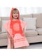 Дитячий рушник-пончо Lovely Svi з капюшоном рожевого кольору (60х60 см) | 6730743 | фото 5