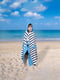 Дитячий махровий рушник з капюшоном Lovely Svi (76 х127 см) блакитного кольору в смужку з принтом “ Дельфін” | 6730748 | фото 6