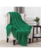 Плетений плед - покривало Lovely Svi зелений з бахромою (127x152 + 15 см)  | 6730784 | фото 6