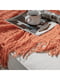 Плетений плед - покривало Lovely Svi з бахромою теракотового кольору в ромб (127x152 + 15 см) | 6730787 | фото 10