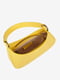 Жовта шкіряна сумка-багет | 6795400 | фото 4