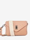 Светло-коралловая кожаная сумка с широким ремешком | 6795405 | фото 2