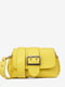 Шкіряна сумка через плече кольору лимон | 6795409 | фото 2