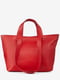 Красный кожаный шопер с двумя парами ручек | 6795419 | фото 2