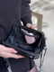 Чорна пластикова крос-боді сумка | 6795590 | фото 3