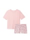 Рожева бавовняна піжама: футболка і шорти | 6795968 | фото 3