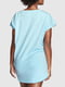 Нічна бавовняна блакитна сорочка з принтом Lightweight Cotton  | 6796005 | фото 2