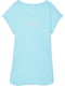 Нічна бавовняна блакитна сорочка з принтом Lightweight Cotton  | 6796005 | фото 3