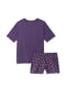 Фіолетова піжама: футболка і шорти | 6796082 | фото 3