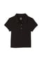 Чорна футболка-поло Cotton Short-Sleeve Polo S | 6796083 | фото 3