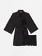 Бавовняна чорна піжама: халат, топ, шорти | 6796121 | фото 3