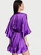 Фіолетовий сатиновий халат Georgette Flounce/S | 6796151 | фото 2