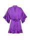 Фіолетовий сатиновий халат Georgette Flounce/S  | 6796151 | фото 3