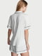 Світло-сіра модальна піжама: сорочка і шорти | 6796171 | фото 2
