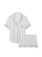 Світло-сіра модальна піжама: сорочка і шорти | 6796171 | фото 3