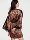 Бежевий сатиновий халат Lace Inset Robe/S з тигровим принтом | 6796221 | фото 2
