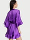 Жіночий сатиновий халат Georgette Flounce M/L фіолетовий | 6796234 | фото 2