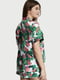 Піжама сатинова Satin Short Pajama Set L зелена в принт: сорочка і шорти | 6796259 | фото 2