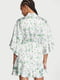 Білий сатиновий халат Satin Flounce Robe/S з принтом | 6796280 | фото 2