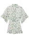 Білий сатиновий халат Satin Flounce Robe/S з принтом | 6796280 | фото 3